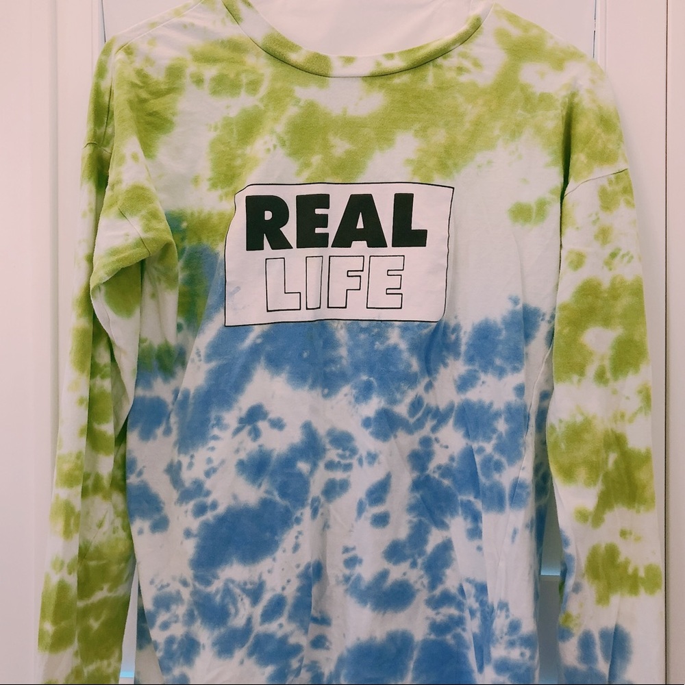 silence + noise ‘REAL LIFE’ tie dye long sleeve
